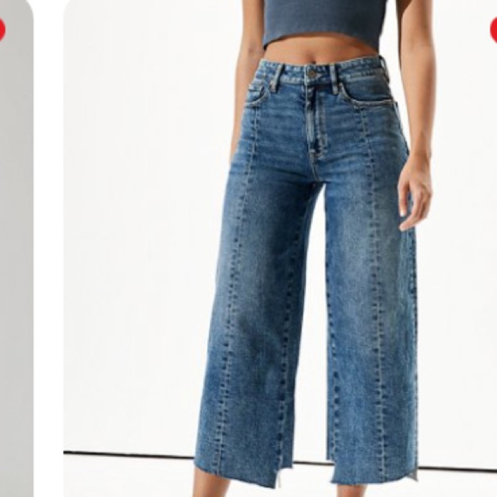american eagle cropped wide leg jeans